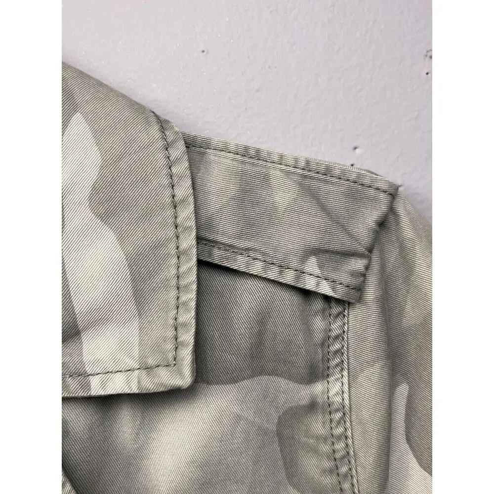 Abercrombie &‎ Fitch Jacket Womens XS Gray Camo pockets Fitted Casual Utility